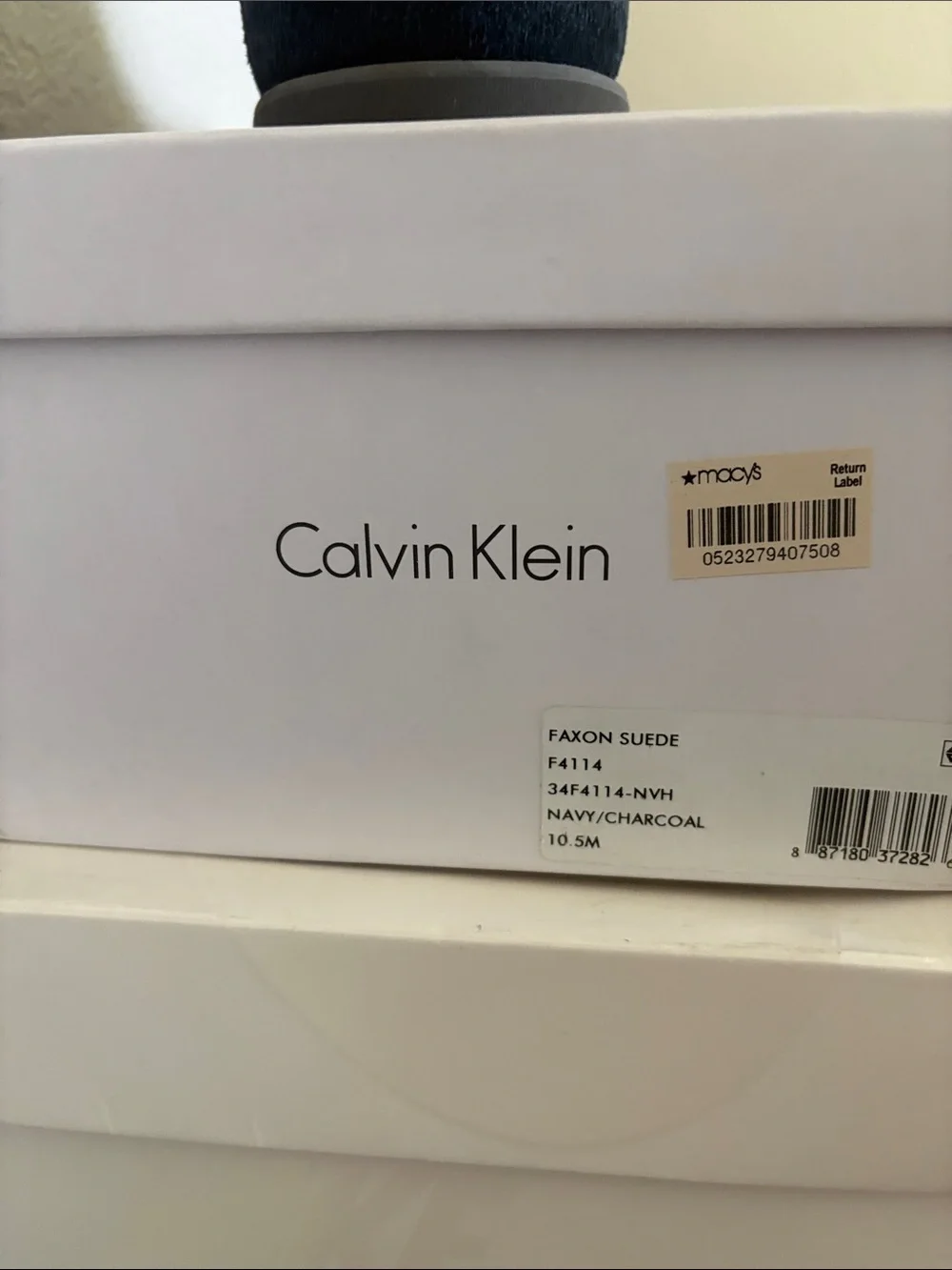 Calvin Klein Men's Navy Suede Wingtip Derby